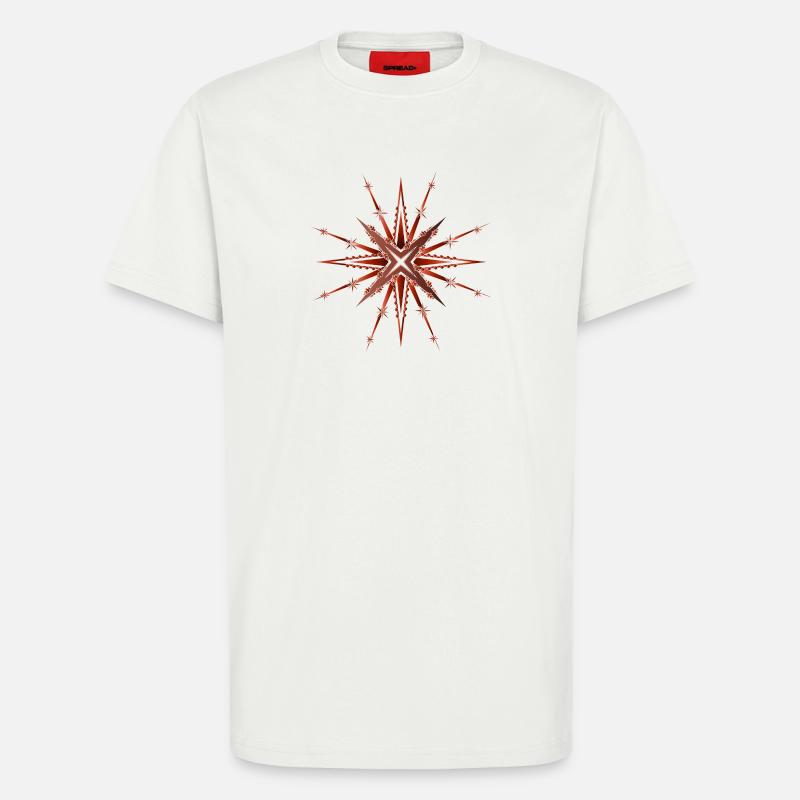 funkelnder und strahlender Rostroter Stern - T-Shirt - made by SPREAD - OFF WHITE