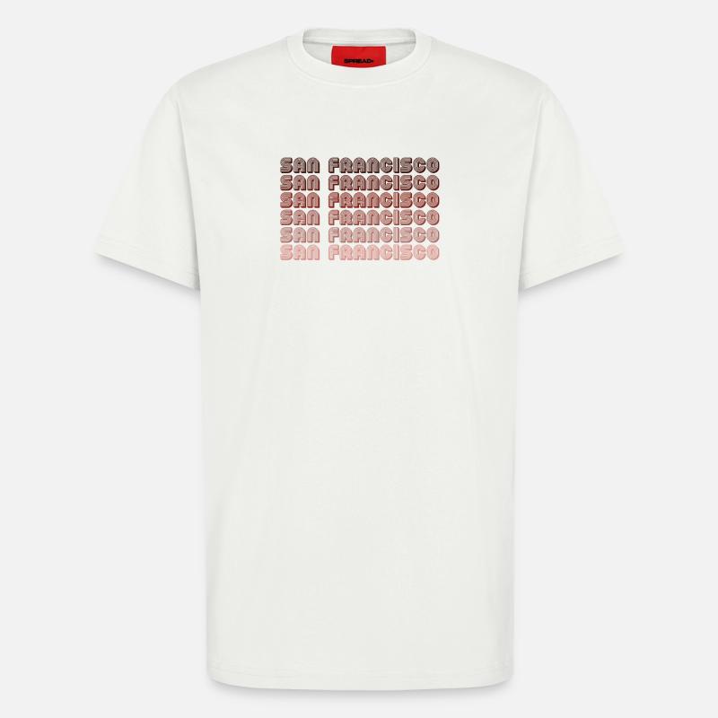 San Francisco Grid Gradient Pattern - T-Shirt - made by SPREAD - OFF WHITE