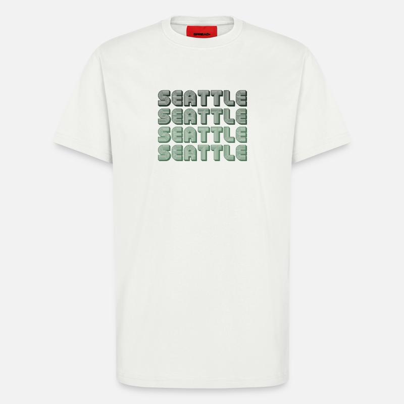 Seattle Blockgrid Muster - T-Shirt - made by SPREAD - OFF WHITE