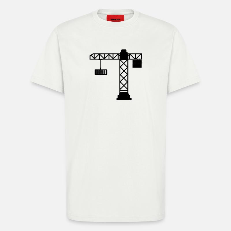 Kran mit Seecontainer - T-Shirt - made by SPREAD - OFF WHITE