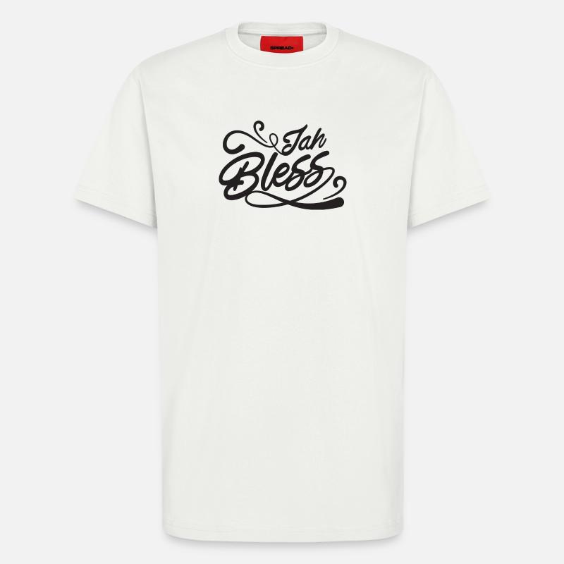 Jah Bless Script - T-Shirt - made by SPREAD - OFF WHITE
