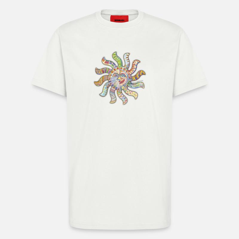Pensée de vous soleil - T-shirt bio décontracté fabriqué en UE - OFF WHITE