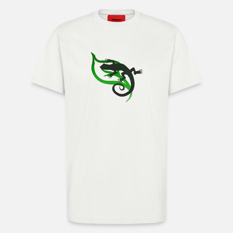coole eidechsenmotive, Eidechsentribal - T-Shirt - made by SPREAD - OFF WHITE