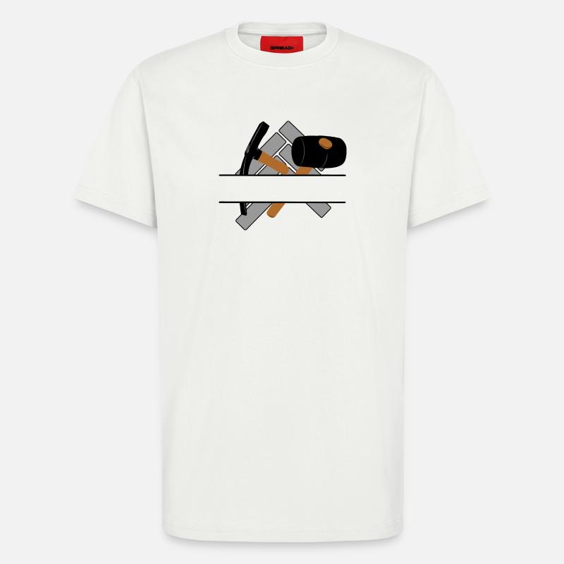 Pflastererlogo mit transparenter Stange dazwischen - T-Shirt - made by SPREAD - OFF WHITE