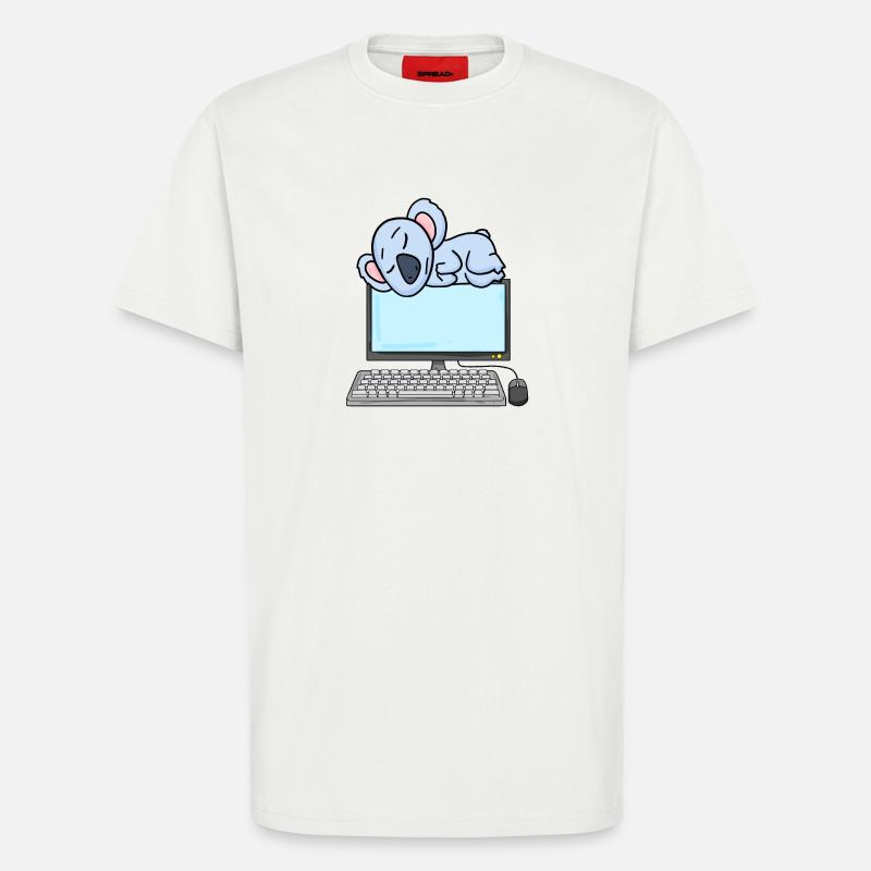 Koala Computer Nerd Programmeur Cadeau - T-shirt bio décontracté fabriqué en UE - OFF WHITE