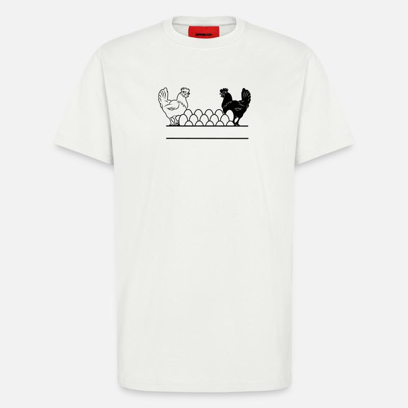 Hähnchen dunkles und helles Monogramm - T-Shirt - made by SPREAD - OFF WHITE