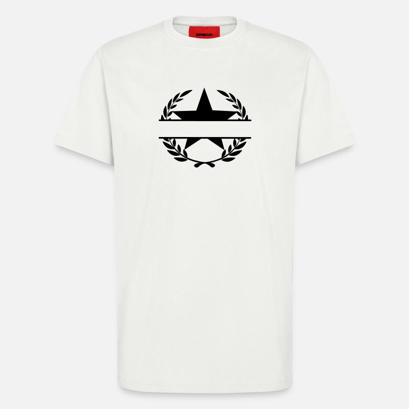 Lorbeerkranz Monogramm Stern - T-Shirt - made by SPREAD - OFF WHITE