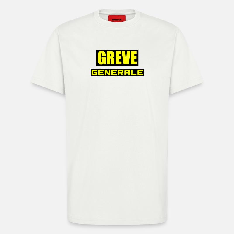 Grève générale - T-shirt bio décontracté fabriqué en UE - OFF WHITE