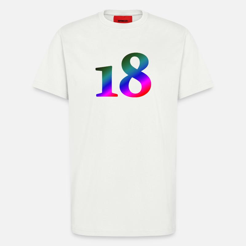 18, bunter farbverlauf, schenken - T-Shirt - made by SPREAD - OFF WHITE
