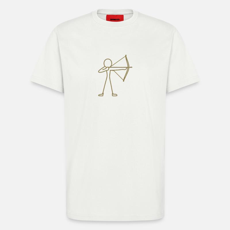 Strichmännchen Bogen Bogenschießen Bogenschütze - T-Shirt - made by SPREAD - OFF WHITE