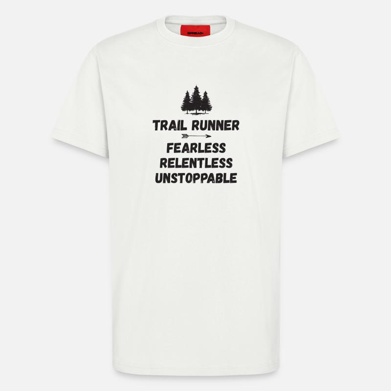 Trail Runner - Intrépide. Implacable. Imparable. - T-shirt bio décontracté fabriqué en UE - OFF WHITE