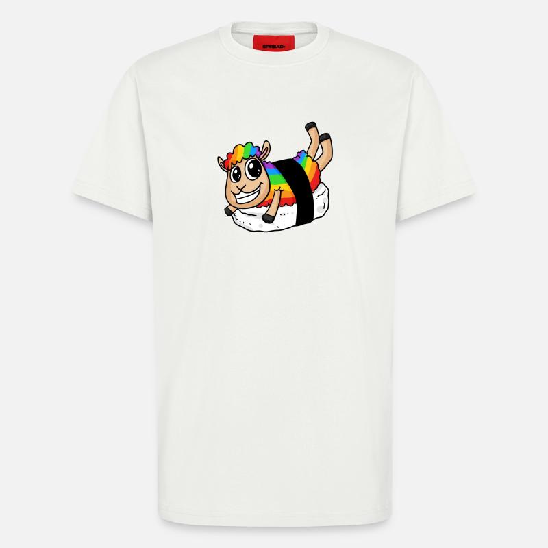 Regenbogen Sushi Schaf - T-Shirt - made by SPREAD - OFF WHITE