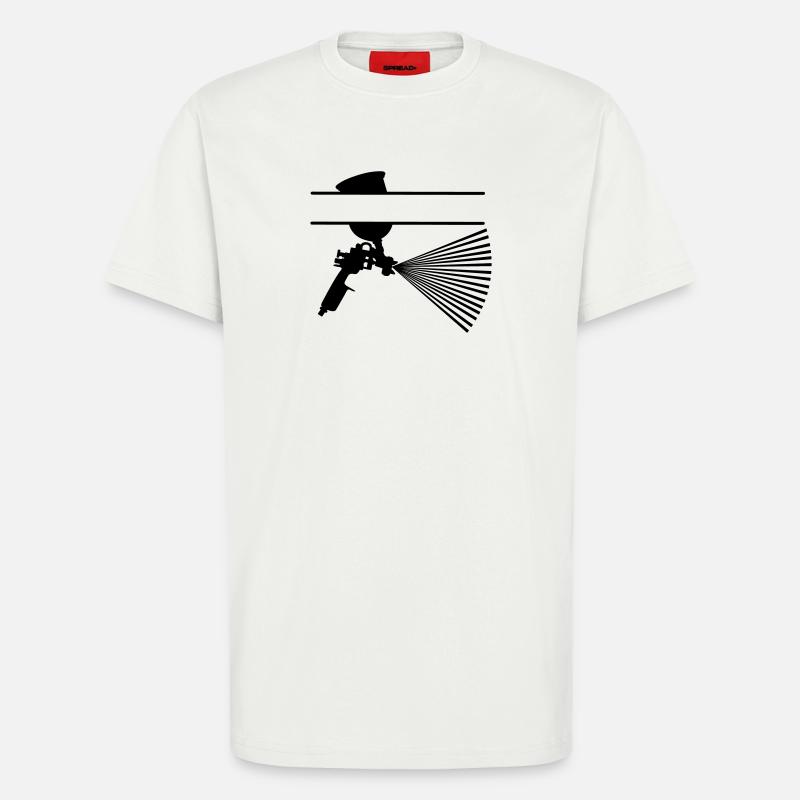Spray mit Farbbecher Textbanner - T-Shirt - made by SPREAD - OFF WHITE