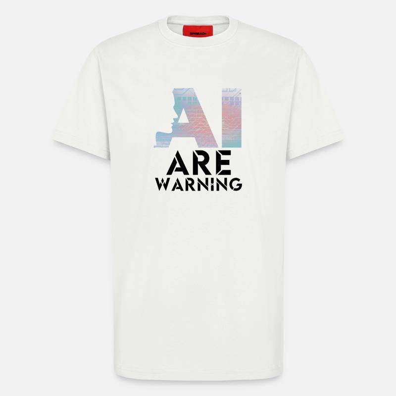 AI alert Caution artificial intelligence - T-Shirt - made by SPREAD - OFF WHITE
