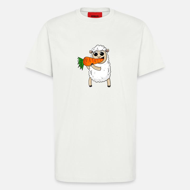 Sheep eats carrot - T-Shirt - made by SPREAD - OFF WHITE