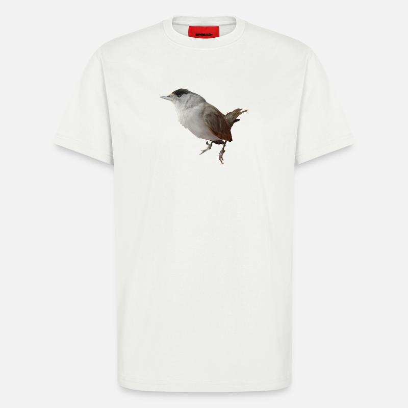 Mönchsgrasmückenmännchen - T-Shirt - made by SPREAD - OFF WHITE