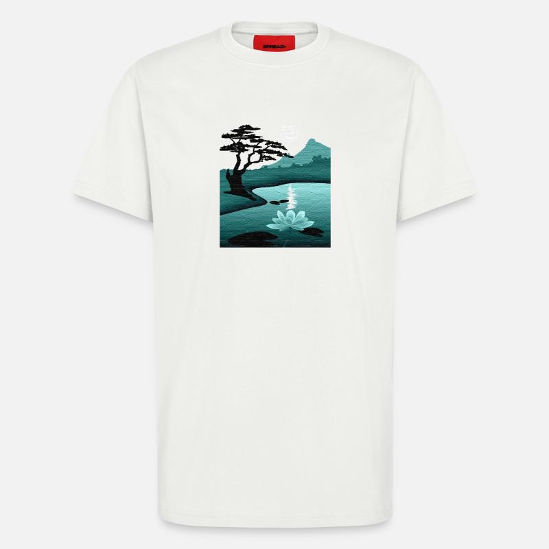 Mondlandschaft by Night with Structure - T-Shirt - made by SPREAD - OFF WHITE