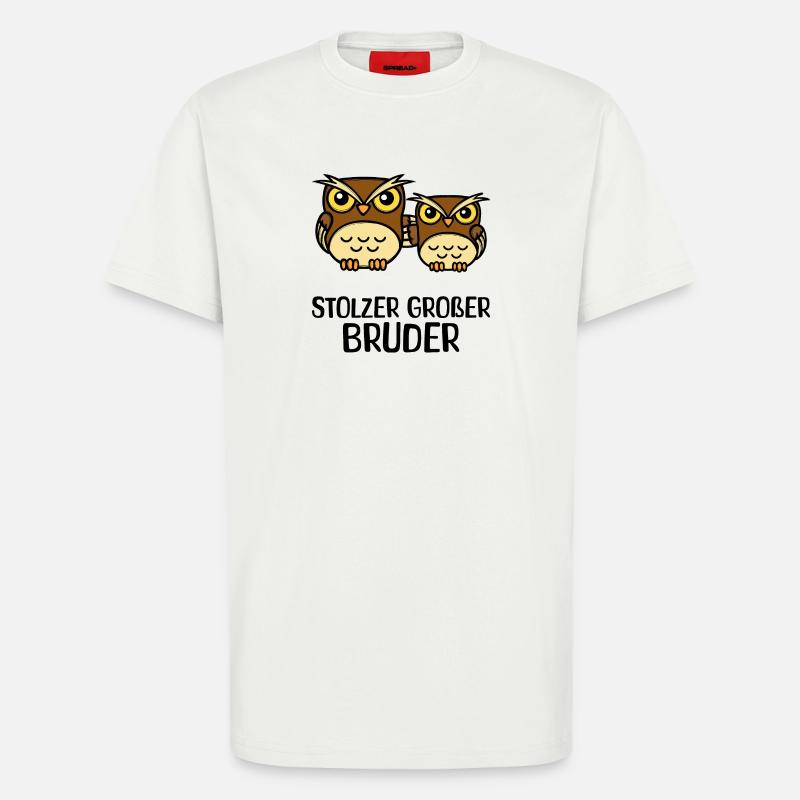 Großer Bruder Statement Eule Geschwisterliebe - T-Shirt - made by SPREAD - OFF WHITE