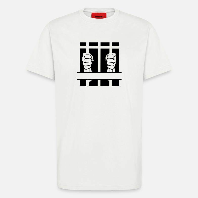 Zwei Fäuste hinter Gittern und Leerzeichen - T-Shirt - made by SPREAD - OFF WHITE