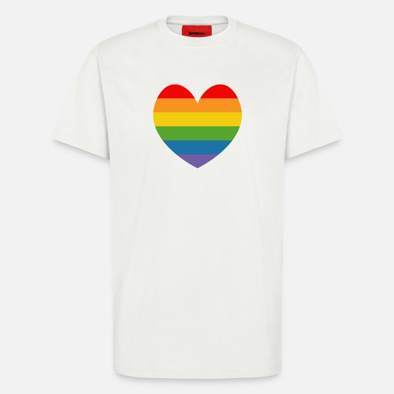 LGBT CSD TShirt Regenbogen HERZ - T-Shirt - made by SPREAD - OFF WHITE
