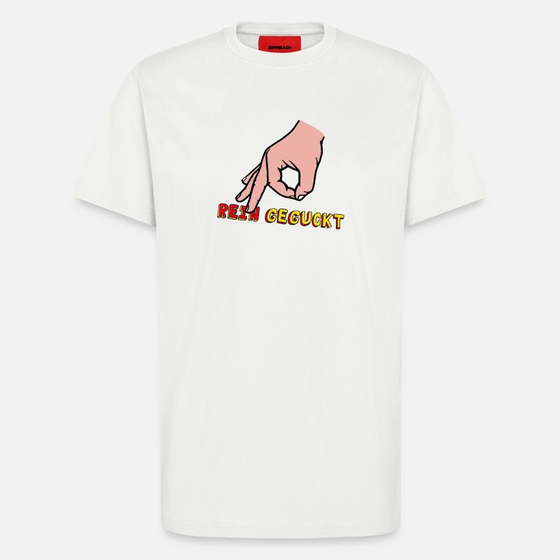 Comic-Hand Zeigefinger mit Retro Text - T-Shirt - made by SPREAD - OFF WHITE