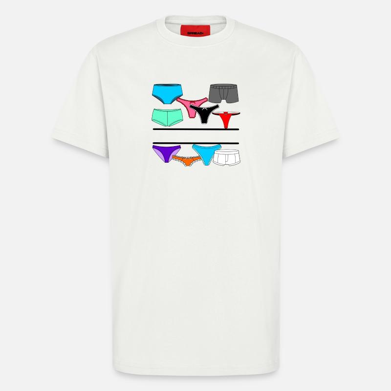 Dessous-Logo mit Slip und Unterhose - T-Shirt - made by SPREAD - OFF WHITE