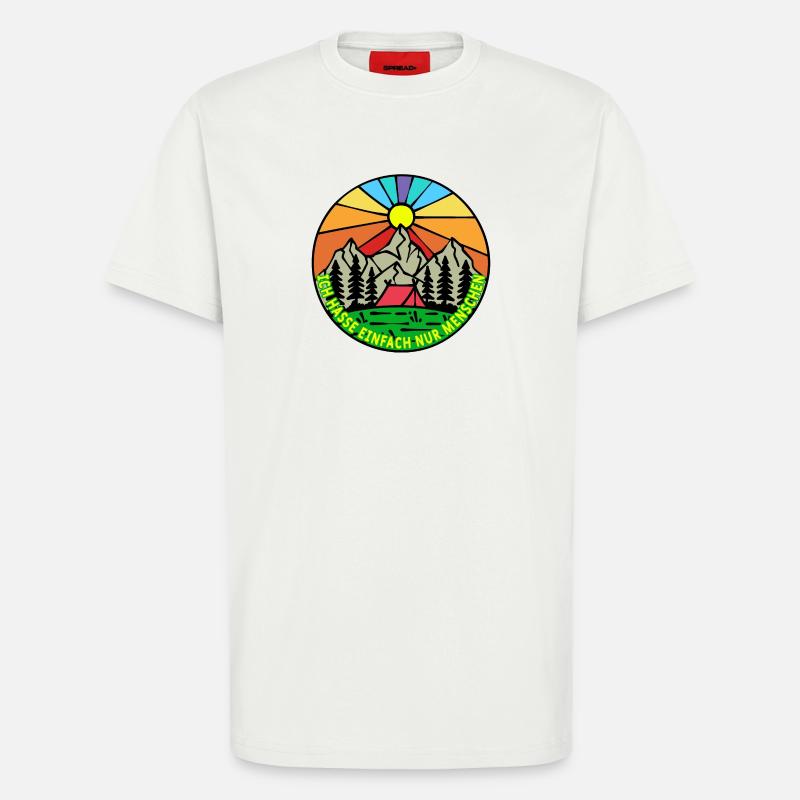 Mountains, Nature, Camping, Camping, Camping, Statement - T-Shirt - made by SPREAD - OFF WHITE