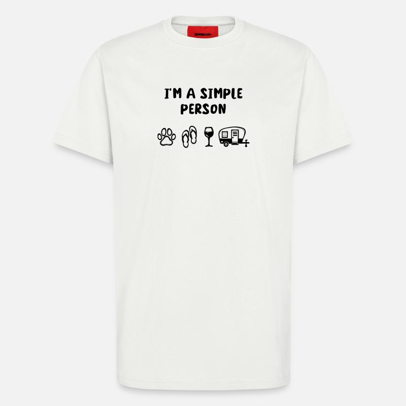 Déclaration de Caravan Wanderer Vacances relaxantes - T-shirt bio décontracté fabriqué en UE - OFF WHITE