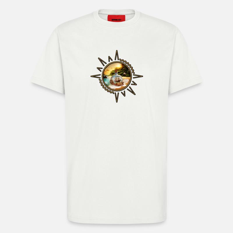 Einzigartige und überraschende Flasche mit Boot - T-Shirt - made by SPREAD - OFF WHITE