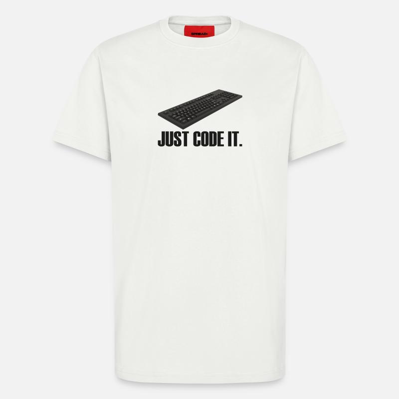 Il suffit de le coder - T-shirt bio décontracté fabriqué en UE - OFF WHITE