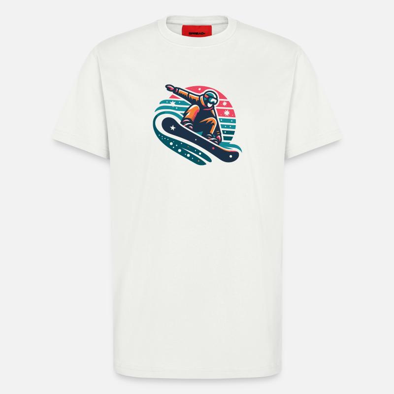 Dynamische Snowboarder-Bewegungsillustration - T-Shirt - made by SPREAD - OFF WHITE