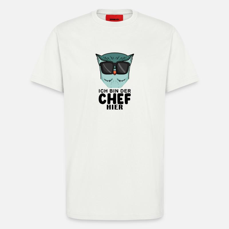 Chef Spruch mit Eule Motiv - T-Shirt - made by SPREAD - OFF WHITE