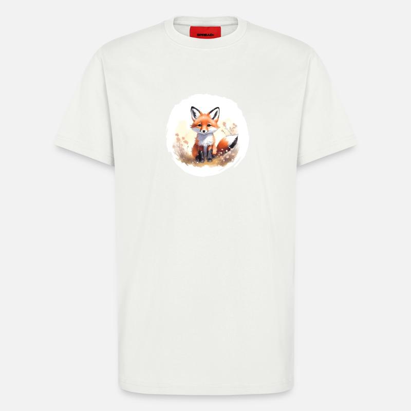 Fuchs Aquarell - T-Shirt - made by SPREAD - OFF WHITE