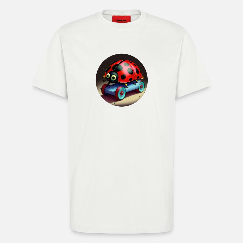 Marienkäfer auf Skateboard - T-Shirt - made by SPREAD - OFF WHITE