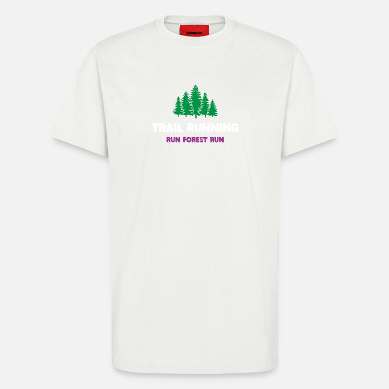 Trail Running - Run Forest Run - T-Shirt - made by SPREAD - OFF WHITE