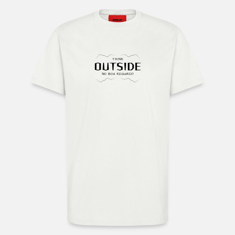 Think Outside - Quer denken ohne Box. - T-Shirt - made by SPREAD - OFF WHITE
