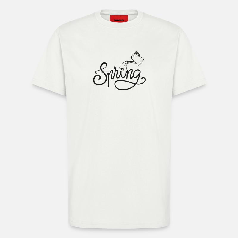 spring frühlingsbeginn garten gießen beet - T-Shirt - made by SPREAD - OFF WHITE
