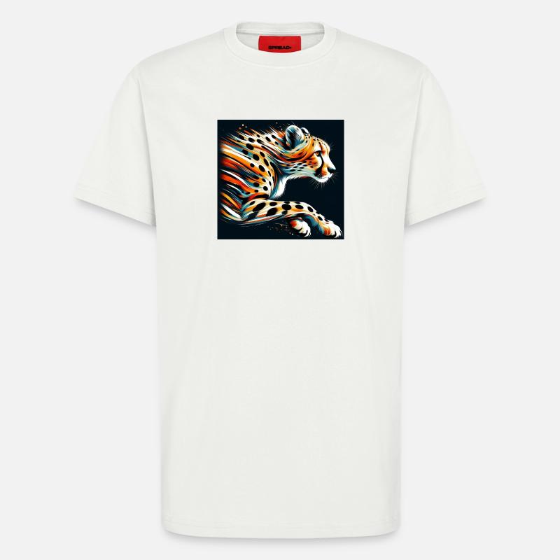 Guépard - T-shirt bio décontracté fabriqué en UE - OFF WHITE
