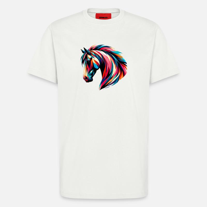 Cheval - T-shirt bio décontracté fabriqué en UE - OFF WHITE