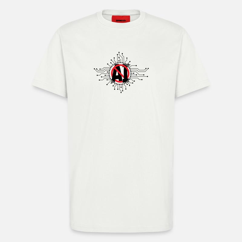 Stop, don't use artificial intelligence, AI. - T-Shirt - made by SPREAD - OFF WHITE