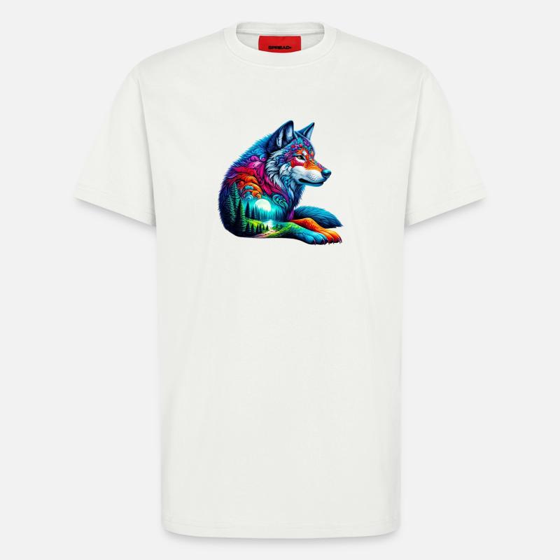 Wolf - T-Shirt - made by SPREAD - OFF WHITE