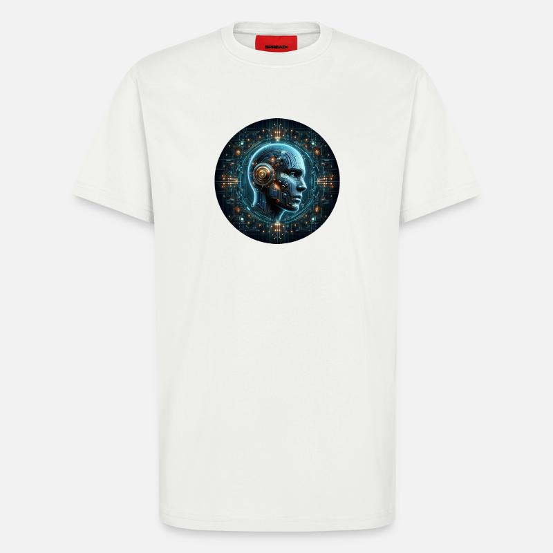 Artificial Intelligence Cyber Head Tech - T-Shirt - made by SPREAD - OFF WHITE