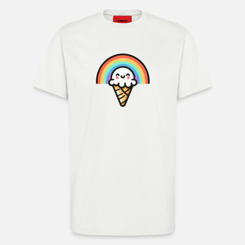 Rainbow Scoop: Der süßeste Bogen - T-Shirt - made by SPREAD - OFF WHITE