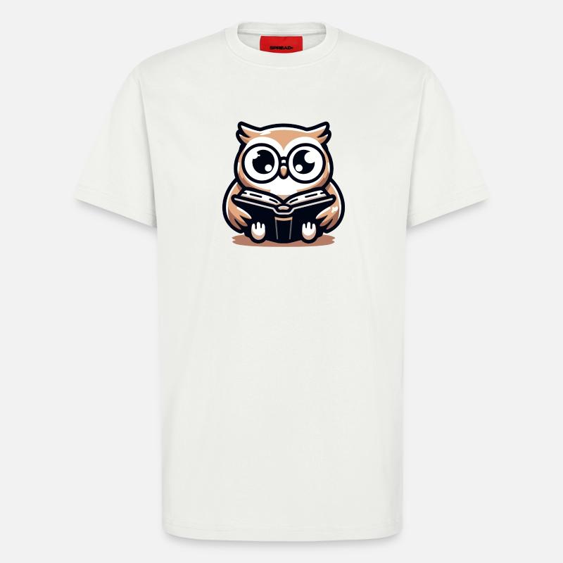 Weiser Eulenleser-Buch-Talisman - T-Shirt - made by SPREAD - OFF WHITE