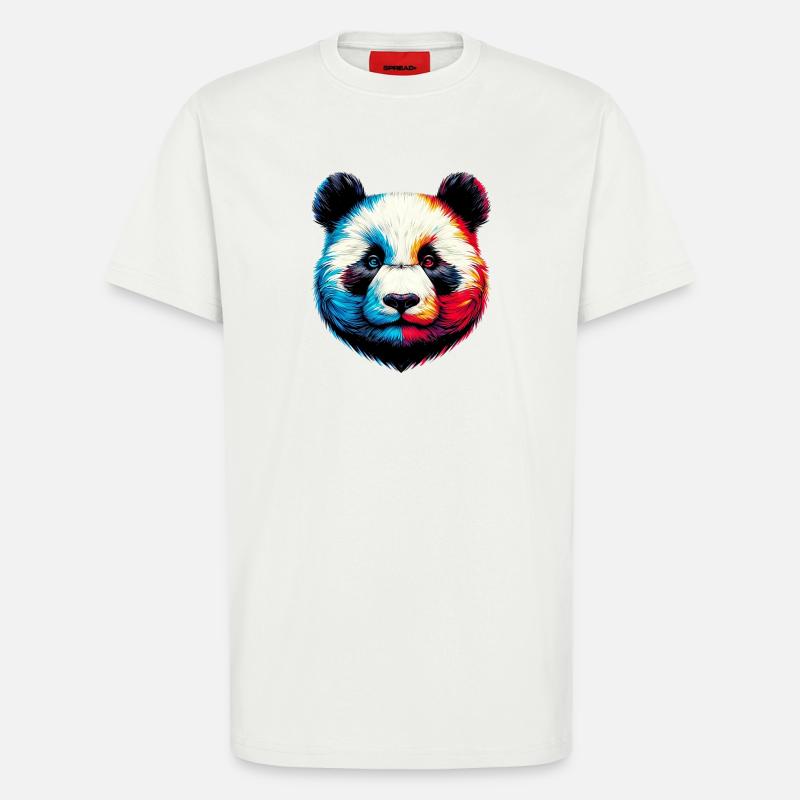 Panda - T-shirt bio décontracté fabriqué en UE - OFF WHITE