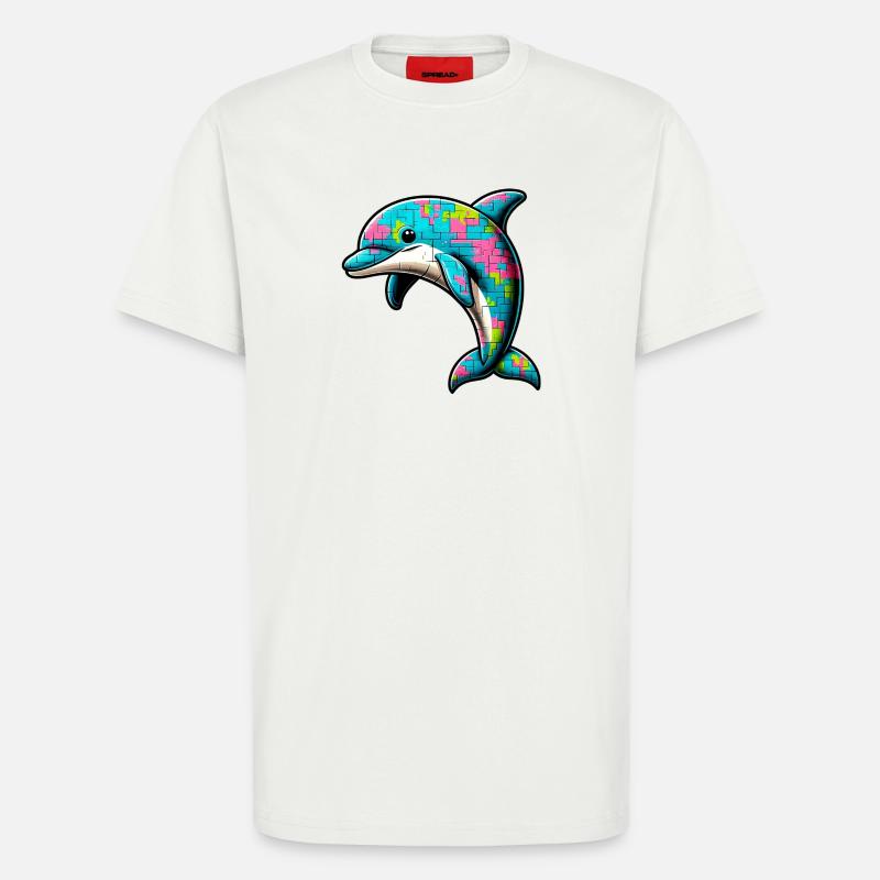 Dauphin - T-shirt bio décontracté fabriqué en UE - OFF WHITE