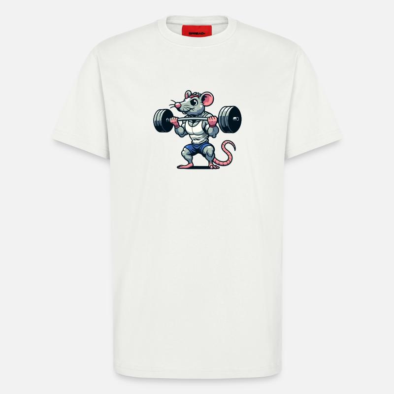 Mighty Mouse Lifter: Der Workout-Krieger - T-Shirt - made by SPREAD - OFF WHITE