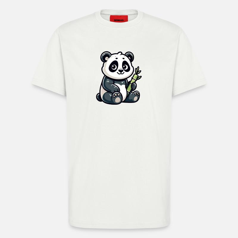 Bamboo Buddy: Der Content-Panda - T-Shirt - made by SPREAD - OFF WHITE