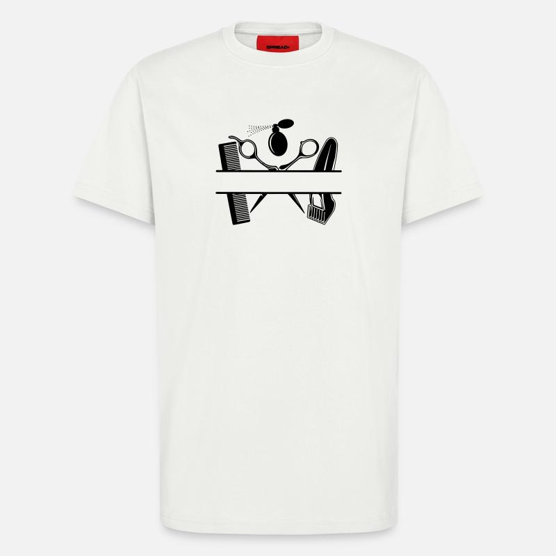 Friseur-Attribut-Text-Banner - T-Shirt - made by SPREAD - OFF WHITE