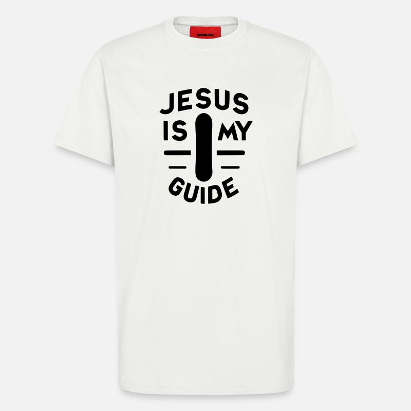 Jésus est mon guide - Snowboard - T-shirt bio décontracté fabriqué en UE - OFF WHITE